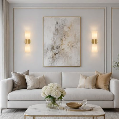 Gold Glass Wall Sconce Light (Gold Milk Glass)