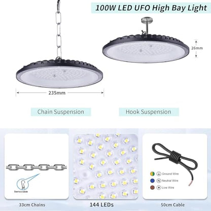 100W UFO LED High Bay Light with US Standard Plug