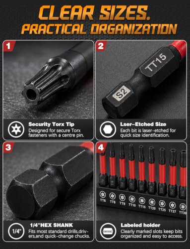 Security Torx Bit Set for Impact Driver