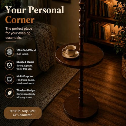 Real Wood Floor Lamp with Built