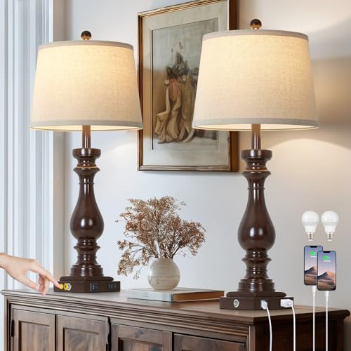 29" Tall Farmhouse Table Lamp for Living Room Side Table