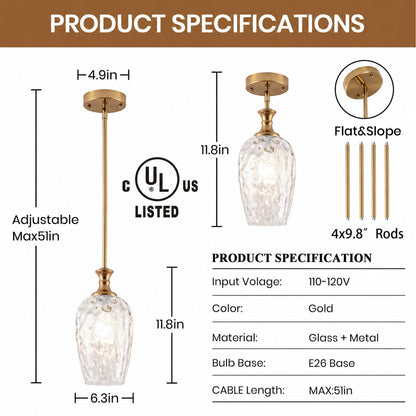 Modern Gold Pendant Lights (Gold)