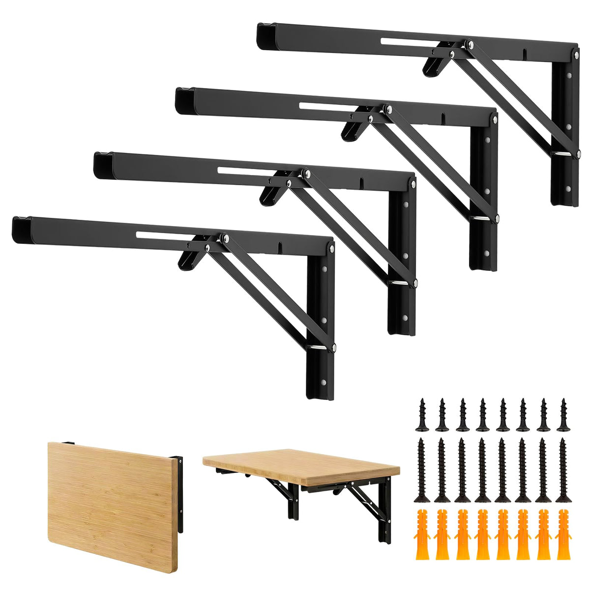 Black Folding Shelf Brackets (20 Inch)
