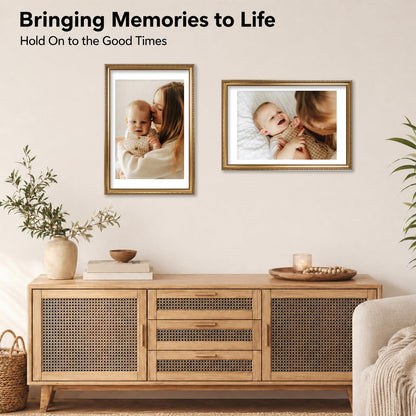 16x24 Vintage Picture Frame for Poster Photo Picture and 40x60 cm Canvas with 14x20 Mat (Gold / 16x24 inch)