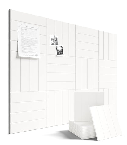 Felt Bulletin Board & Cork Board Alternative 48'' x 36'' (Milky White-1 / Bold-stripe 12-pack)