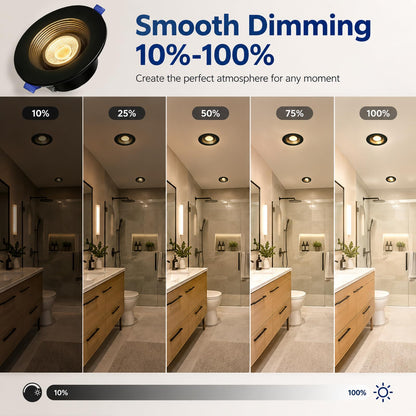 4 Inch Black LED Eyeball Gimbal Recessed Light (6P-Black / 4 Inches Anti-glare)
