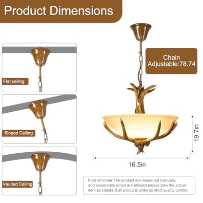 Antlers Chandelier Vintage Deer Horn Antler Lamp for Home Bar Coffee Hotel Store