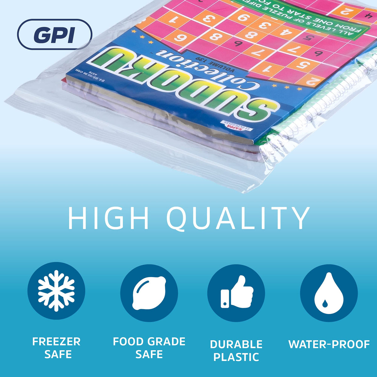 10" x 10" Zip Bags (500 Pack / 10" x 10")