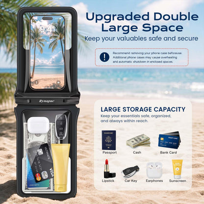 Double Space Waterproof Phone Pouch (Clear+Clear)