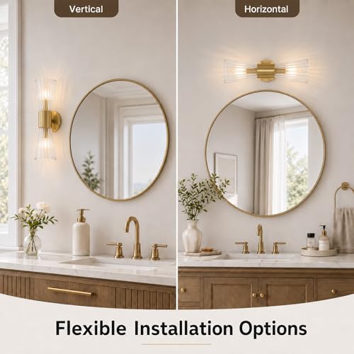 2 Light Glass Wall Sconce