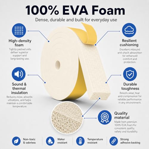 Self Adhesive Weather Stripping Foam Tape for Doors & Windows