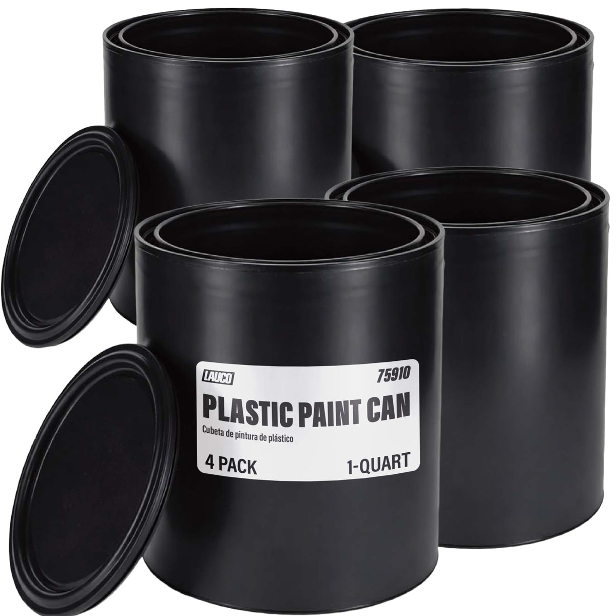 Plastic Paint Can Bucket 1QT Pack of 4 w (1QT-4units)