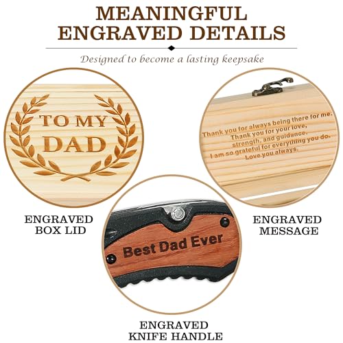Engraved Pocket Knife Gift with Wooden Box