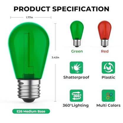 Shatterproof S14 LED Outdoor String Light Bulbs for Patio Light