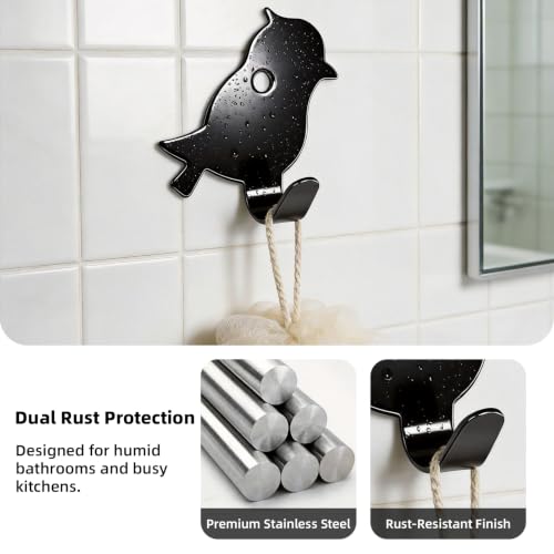 Stainless Adhesive Shower Hooks for Bathroom