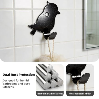 Stainless Adhesive Shower Hooks for Bathroom