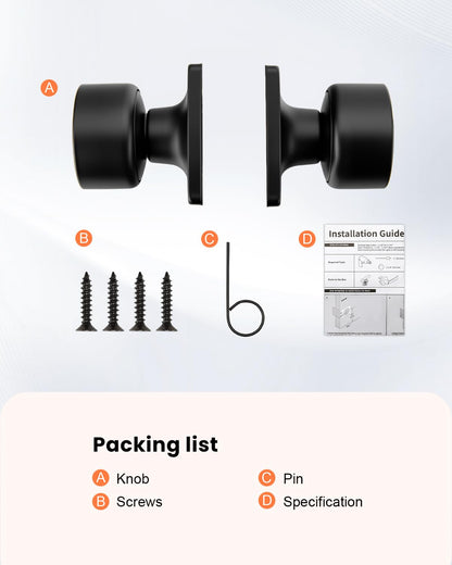 Black Dummy Door Knobs (Black)