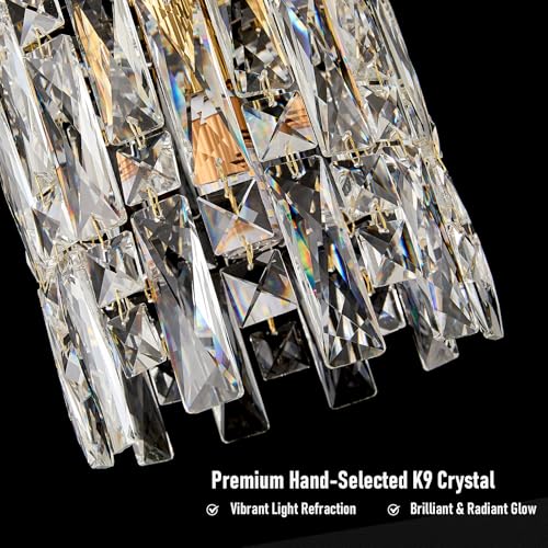 Modern Gold Crystal Chandelier Dimmable