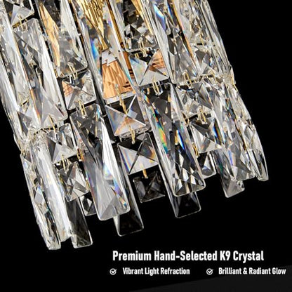 Modern Gold Crystal Chandelier Dimmable