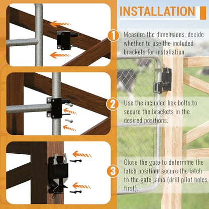 2 Way Heavy Duty Lockable Farm Gate Latch for Metal Gates