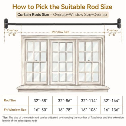 Curtain Rods Wrap Around Blackout 1 Inch Curtain Rods for Windows