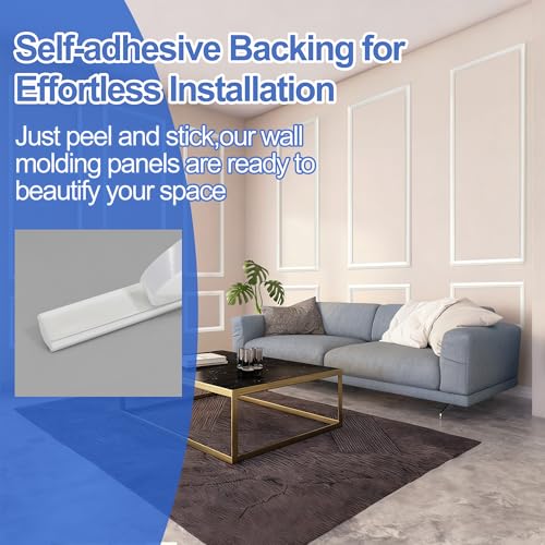 Peel and Stick Wall Molding Kit (63 x 39in)