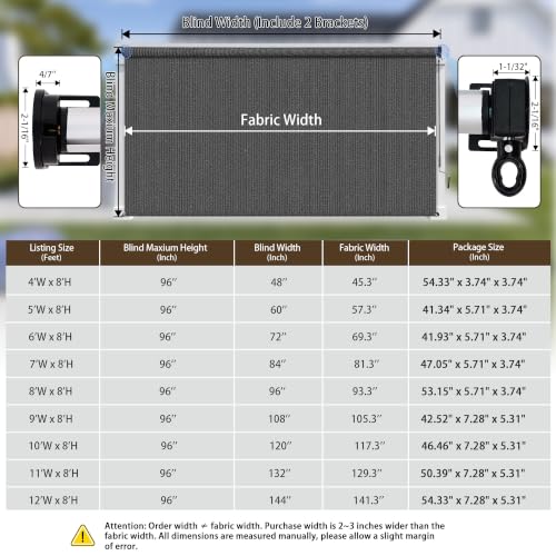 Outdoor Roller Shades for Patio (Grey / 84"W x 72"H)