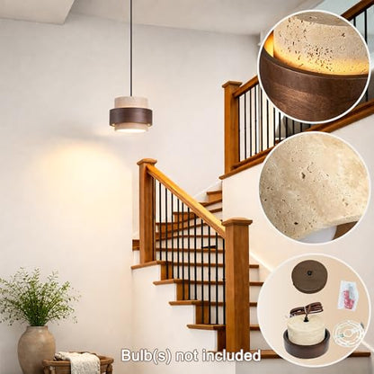 Natural Travertine Pendant Light