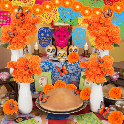 60Pcs Day of the Dead Decor (Orange)