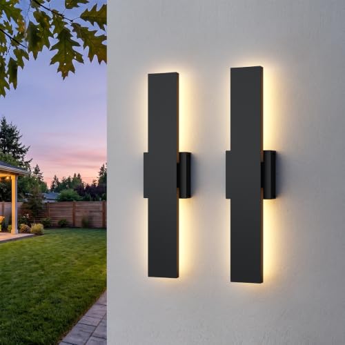 2 Pack Modern LED Outdoor Wall Light