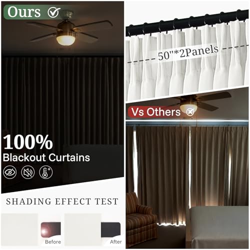 Extra Long Pinch Pleated Pure White Curtains 108 Inches Long for Living (Purewhite / 50"W x 108"L (Pack of 2))