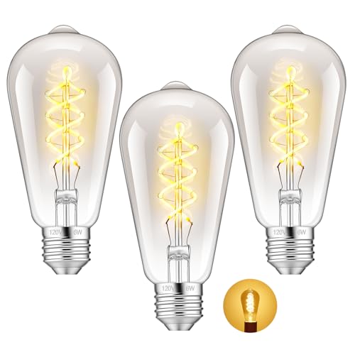 ST64 LED Vintage Edison Amber Light Bulbs