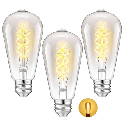 ST64 LED Vintage Edison Amber Light Bulbs