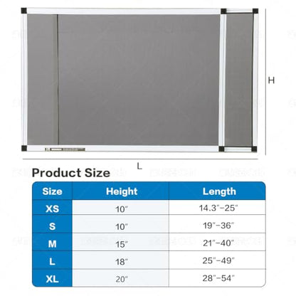 Expandable Window Screen (White / 15" H x 21"-40" W)