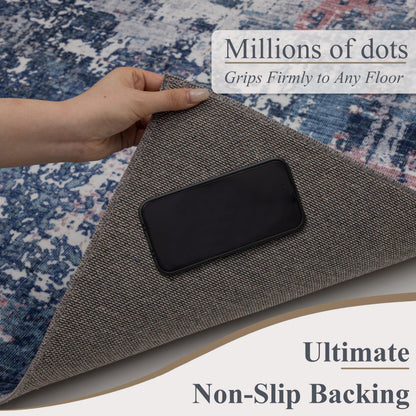 2x3 Entryway Area Rug (Pink & Blue / 2' x 3' (Rectangular))