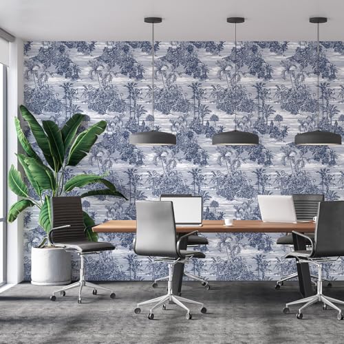 Jungle Peel and Stick Wallpaper Contact Paper Tropical Palm & Tiger Vintage Wallpaper Self Adhesive Removable Decor for Bedroom Cabinet Vinyl Wall Paper