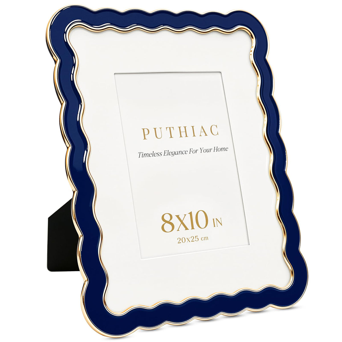 8x10 Scalloped Wavy Metal Picture Frame (Midnight Navy / 8x10)