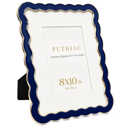 8x10 Scalloped Wavy Metal Picture Frame (Midnight Navy / 8x10)