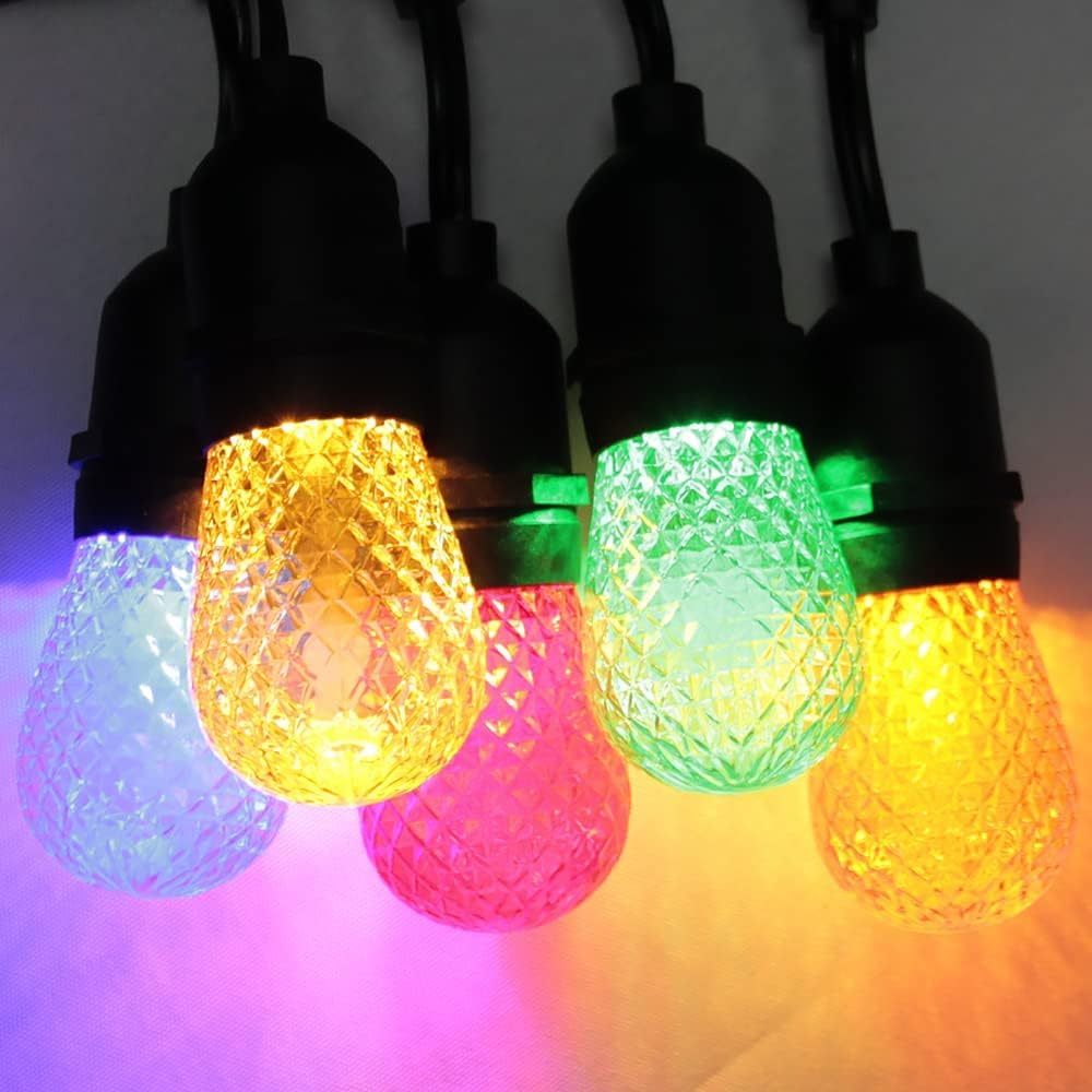15 Pack S14 Colored 1W LED Bulbs Outdoor E26 String Light Bulbs