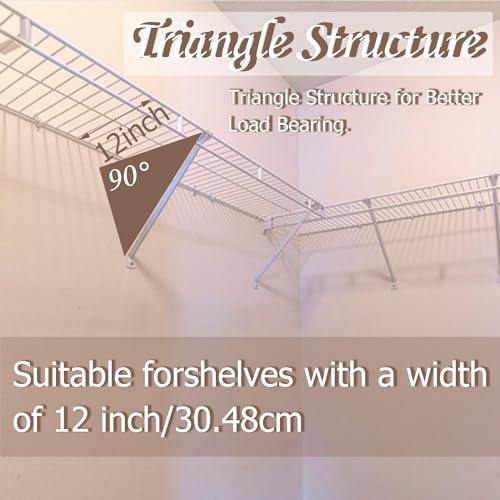 6PCS 12 inch Wire Shelf Brackets