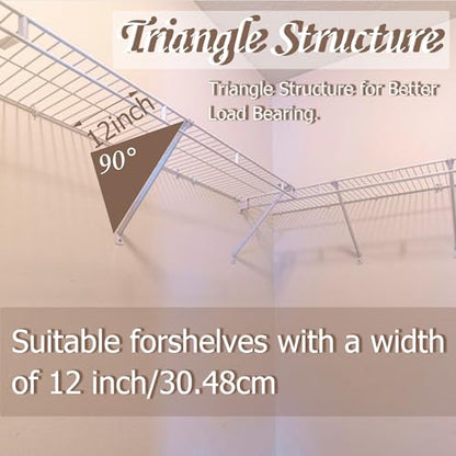 6PCS 12 inch Wire Shelf Brackets