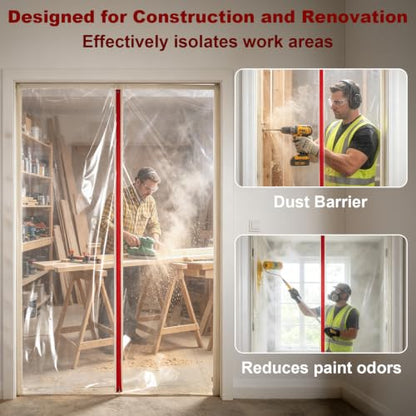 2 Pack Dust Barrier Plastic Zipper Door