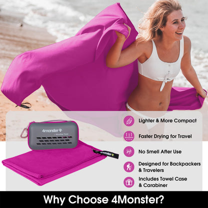 Quick Dry Microfiber Towel (Purplish Red / 47.00" x 23.60")