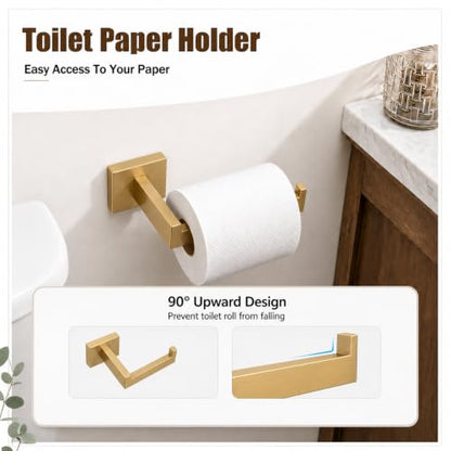 5 Piece Bathroom Accessories Stainless Steel Towel Bar Set