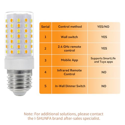 Smart E26 LED Bulbs with Remote Control and App Control