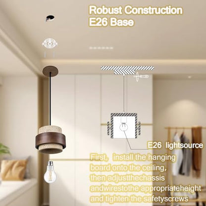 Natural Travertine Pendant Light