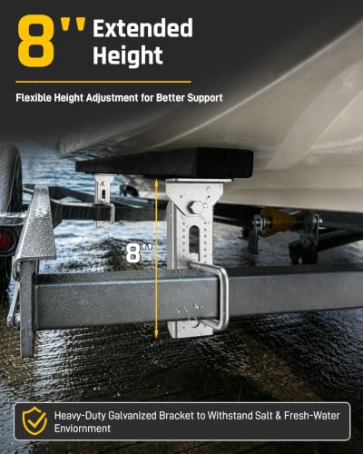 8"/10"/12" Boat Trailer Bunk Brackets 4 Pack, Heavy Duty Swivel Top