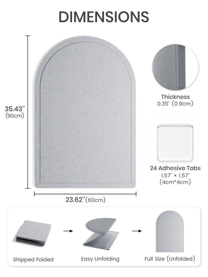Arched Felt Bulletin Board (Soft Gray)