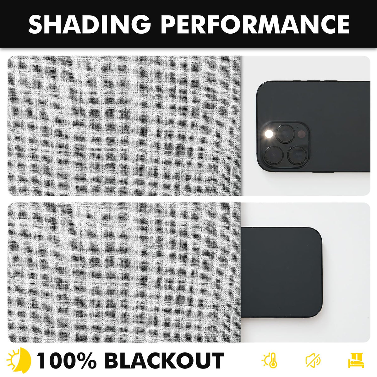 100% Blackout Linen Curtains for Bedroom 42 x 63 Inch Grey 2 Panels (Grey / 42"W x 63"L (Pack of 2))