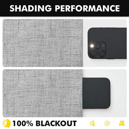 100% Blackout Linen Curtains for Bedroom 42 x 63 Inch Grey 2 Panels (Grey / 42"W x 63"L (Pack of 2))